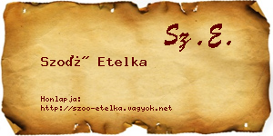 Szoó Etelka névjegykártya